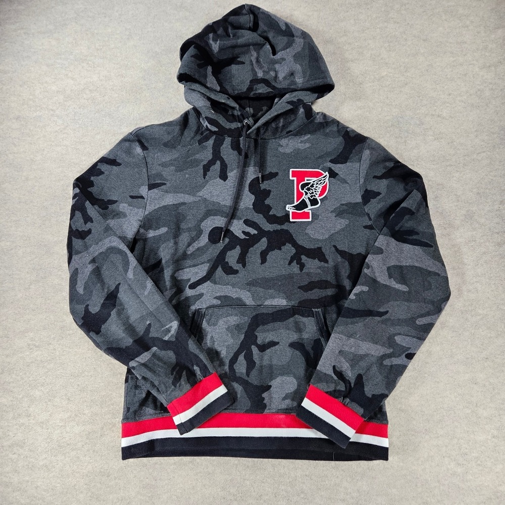 Polo Ralph Lauren P-Wing Stadium Camo Hoodie Mens Medium Gray Black 1992